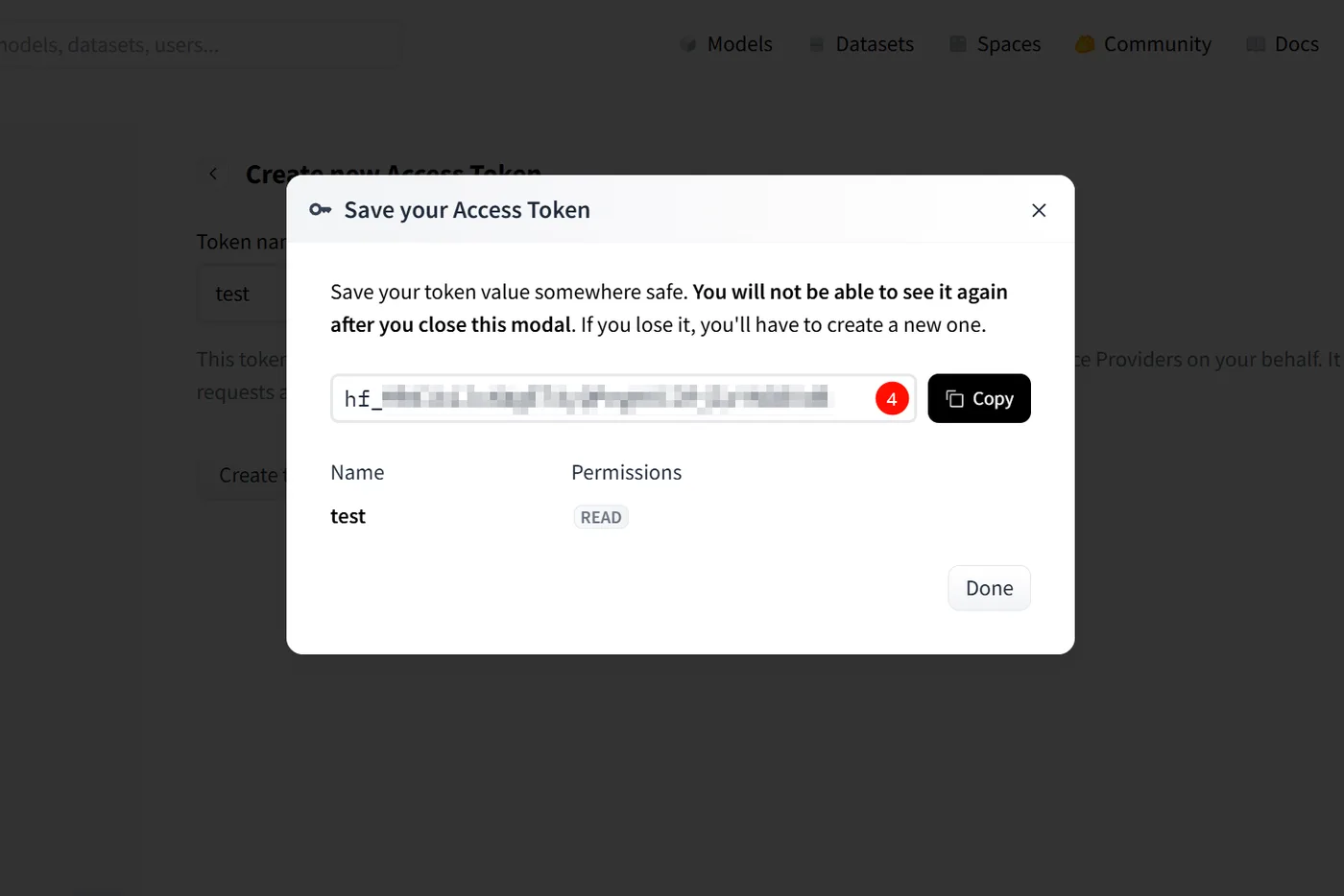 3. 获取并配置 Hugging Face Token（重要）示意图