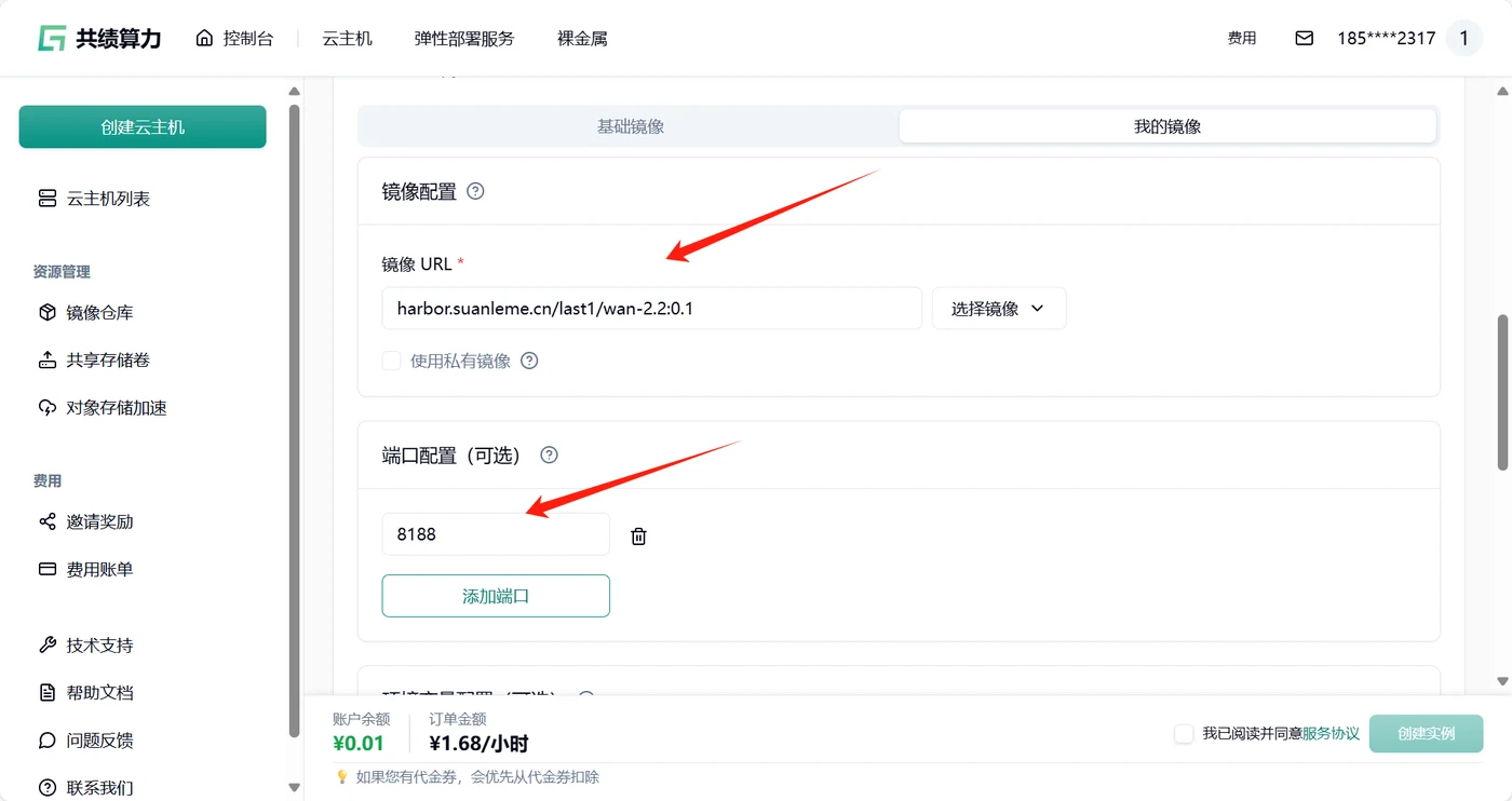 1 在云主机上部署 WAN2.2示意图