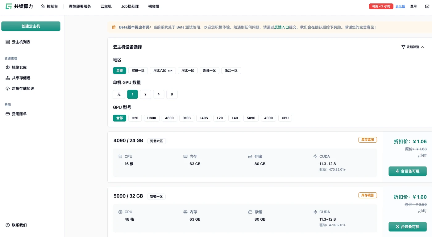 1. 启动一台云主机实例示意图