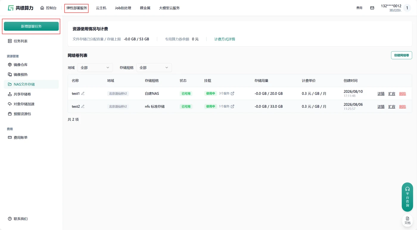 创建网络卷示意图